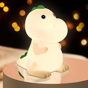 Vicukten Dinosaurio Luz Nocturna Infantil,7 Color Luz Quitamiedos Infantil, Recargable Lámpara de Noche LED,Silicona Luz Bebe Nocturna,Niños Regalo para Dormitorio