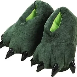 IXITON Adultos/niños felpa animal pata garra zapatos,Unisex verde divertido de la felpa animal dinosaurio de la garra de las Zapatillas
