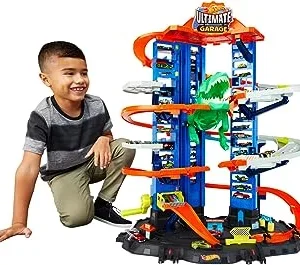 Hot Wheels Ultimate Garage, garaje y pista para coches de juguete (Mattel GJL14)