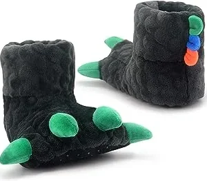 Dream Bridge Zapatillas de Garra de Dinosaurio, Zapatillas de Casa de Felpa Suave, Zapatos de Interior Suaves y Cálidos para Niños con Puntos de Pellizco Antideslizantes