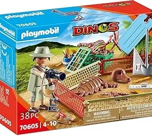 PLAYMOBIL Dinos, Set Paleontólogo, a Partir de 4 años